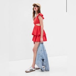 PROJECT GAP‎ NWT Side Cutout Ruffle Hem Mini Dress